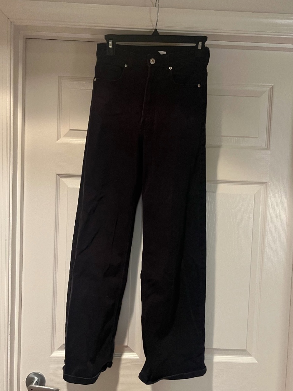 H&M Divided Black Wide Leg High Waisted Jeans Size 4